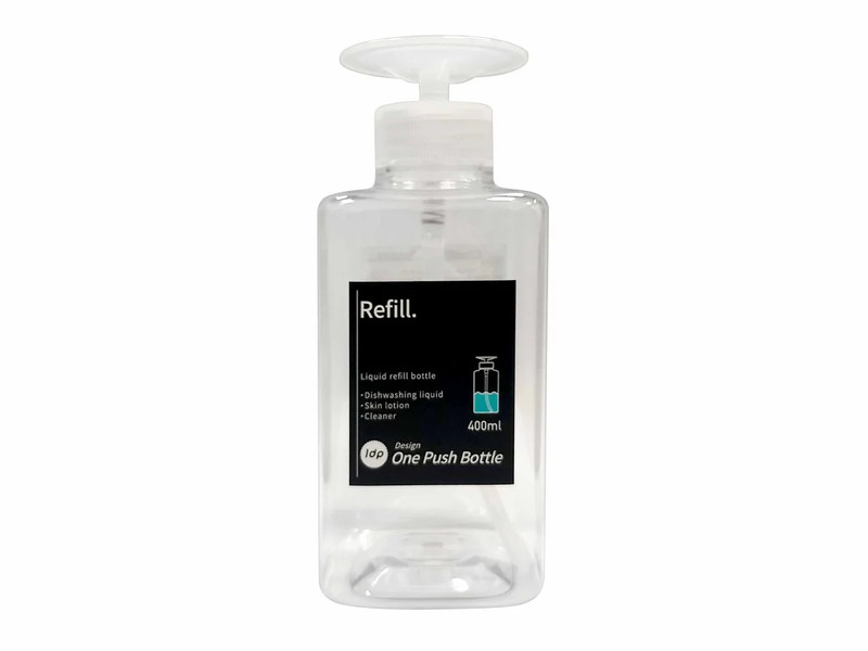 １ｄｐ　ワンプッシュボトル　４００ｍｌ　角　クリア
